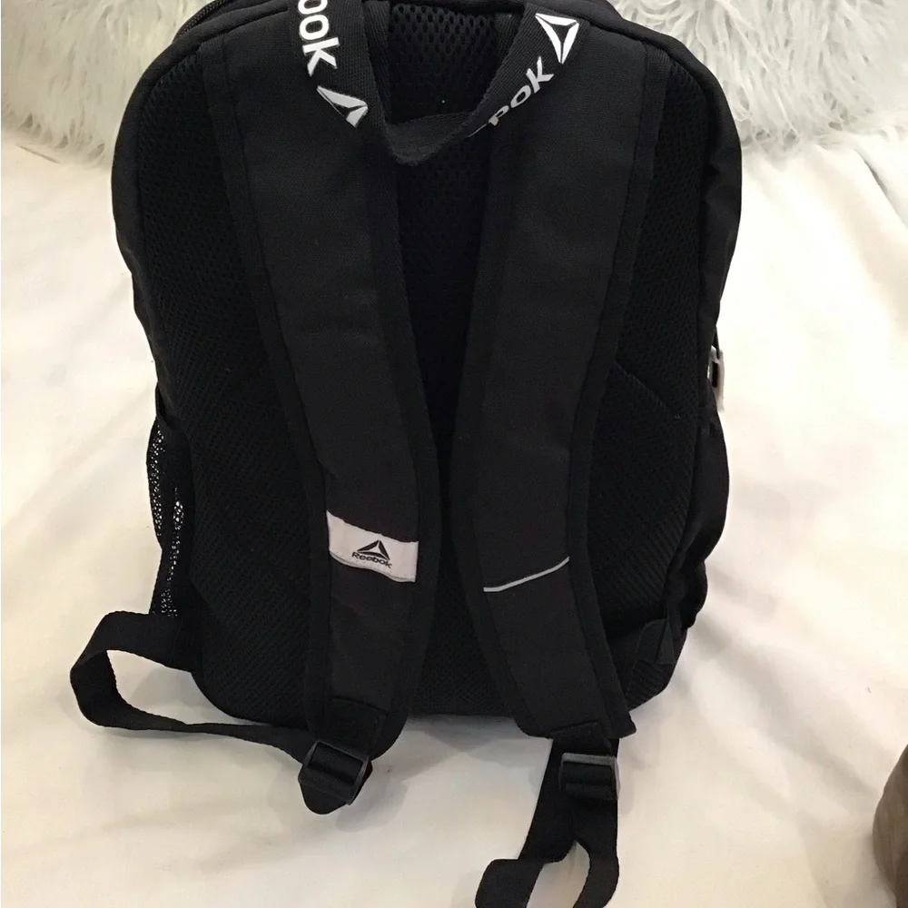 Reebok Black Backpack with White Logo and Trim